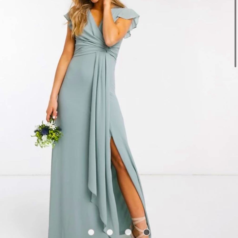 ASOS sage maxi bridesmaid dress